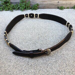 DOUBLE S Belt Collection Leather Belt 34 Women's Heart Metal Design 41" Length